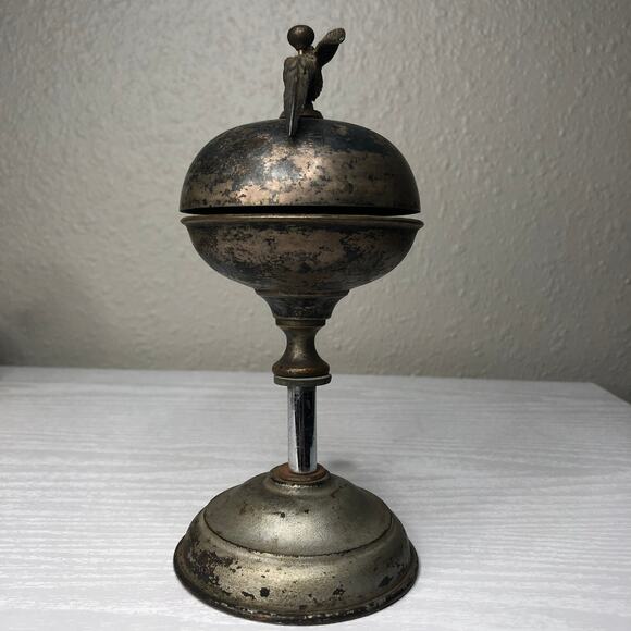 Antique Vintage Bird Themed Reception Service Bell - Picture 5 of 8